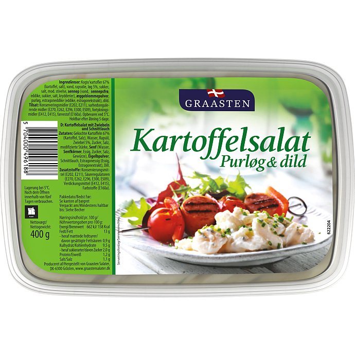 Kartoffelsalat m. dild og purløg