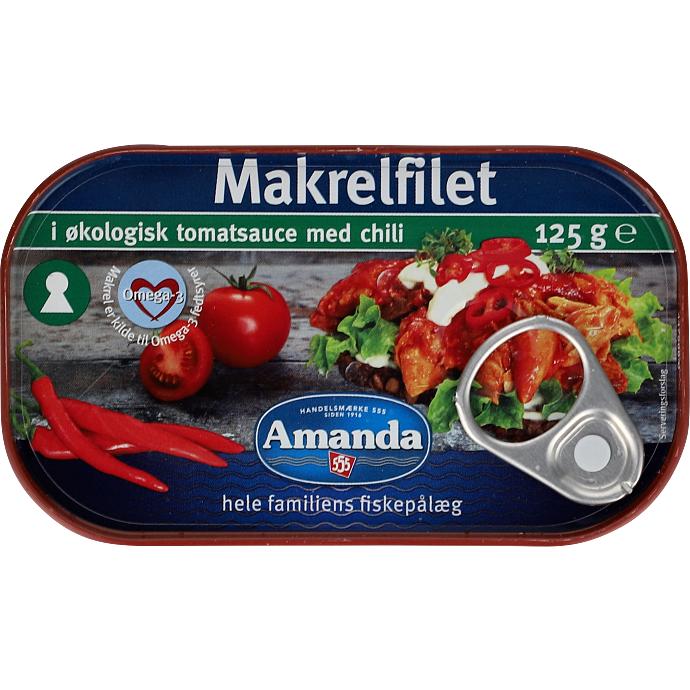 Makrelfilet i tomat m. chili