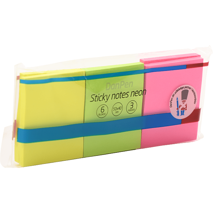 Danpen sticky notes neon 4-pak