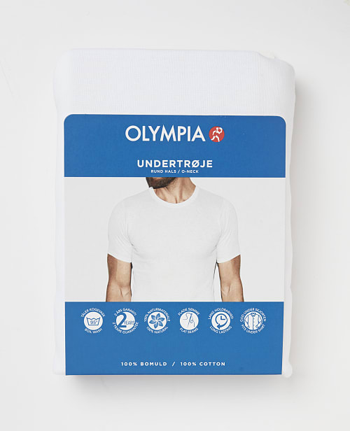 målbar Måltid overdrive Olympia Herre T-shirt rund hals str. L - hvid | BilkaToGo