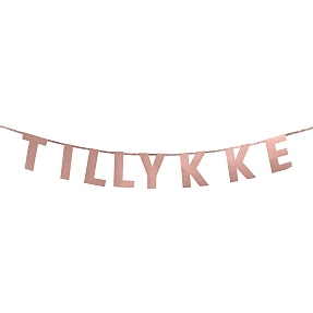 Guirlande "tillykke" 2,5 meter - Rosegold