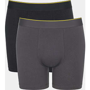Sloggi herre 2-pak tights EverAiry str. 2XL - grå/sort