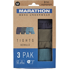 Marathon herre 3-pak tights str. 2XL - petroleum