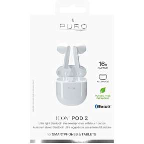 Puro Icon Pod 2 Bluetooth hovedtelefoner - hvid