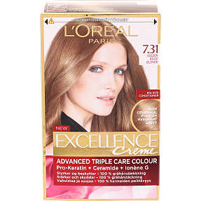 Permanent hårfarve 7.31 Golden Beige Blonde m. balsam og pro-keratin, ceramid og ionene G