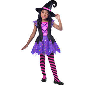 Halloween glimmerheks kostume str. 116