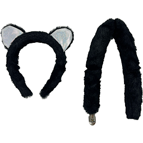 Udklædningssæt med ører og hale - kat