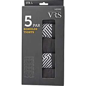 VRS herre 5-pak tights str. XL - sort/printet