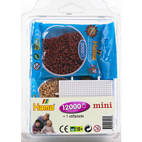 Hama mini perler 12.000 stk. med stiftplade - jordfarver