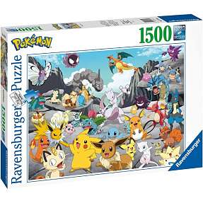 Klassiske Pokémoner puslespil - 1500 brikker