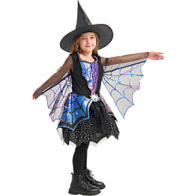 Halloween edderkoppe kjole kostume str. 140