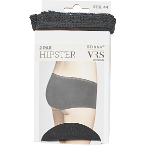 VRS dame 2-pak hipsters str. 40 - sort