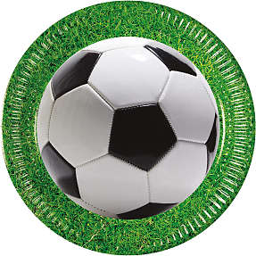 Paptallerkener Ø:23 cm 8-pak - Fodbold