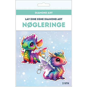 Diamond art nøglering - drager