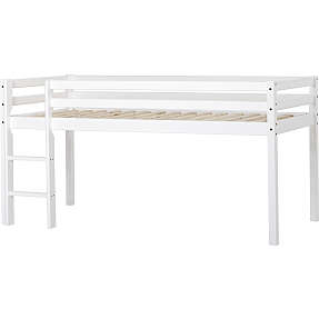 Spiloppe halvhøj seng 90x200 cm - hvid