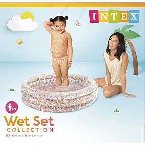 INTEX 3-rings oppustelig babypool 56 liter - blomster