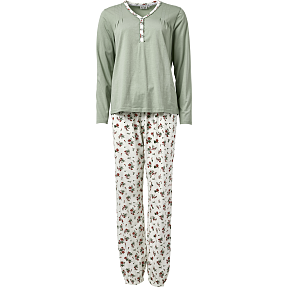 VRS dame pyjamas str. XL - grøn/hvid