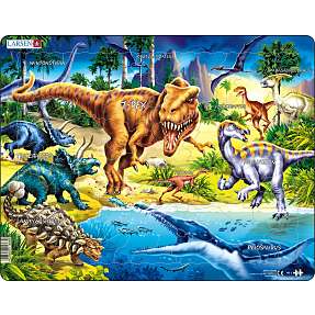 Dinosaurer puslespil - 57 maxi brikker