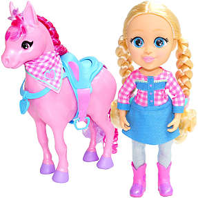 Love Diana Cowgirl dukke med pony 33 cm