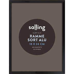 Sort ramme m. glas - 18x24 cm