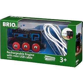 BRIO 33599 Genopladeligt lokomotiv m/mini USB-kabel