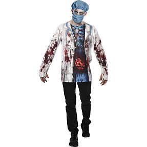Halloween zombiekirurg kostume str. 140