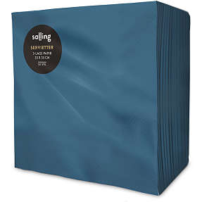 Salling ensfarvede servietter 33x33 cm 50-pak - petroleum