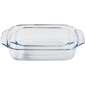 Pyrex ovnfastfade - klar glas - 2 stk.