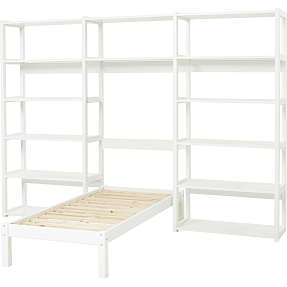 Hoppekids Storey reol med 14 hylder og seng 70x160 cm