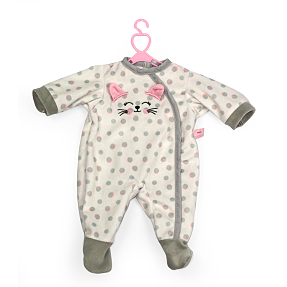 Mami Baby dukketøj med sparkedragt i grå 33-43 cm