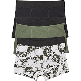 VRS børne 3-pak boxershorts str. 98/104 - printet/grøn/sort