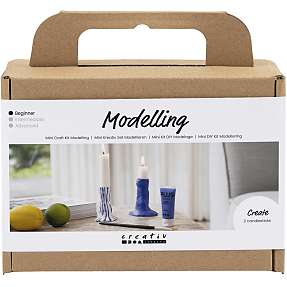 Mini DIY kit modellering lysestage - blå