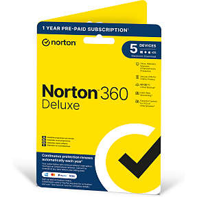 NORTON 360 Deluxe 5 enheder 1 år antivirus