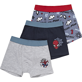 Spider-Man 3-pak boxershorts str. 98/104 - blå/grå