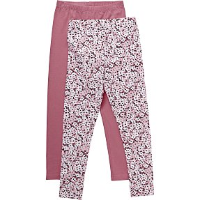 VRS børne 2-pak leggings str. 128 - multifarvet/pink
