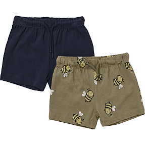 VRS baby 2-pak shorts str. 74/80 - oliven/blå