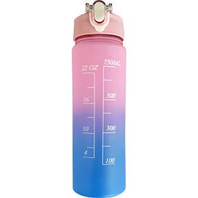 Motivationsflaske - rosa/lyseblå (700ml)