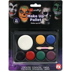 Halloween make-up sæt med 7 farver