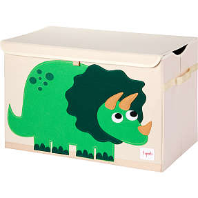 3 Sprouts opbevaringskasse m. låg - dinosaur