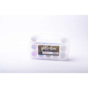 Glitterlimmix box. 12 x 15g inkl pensel