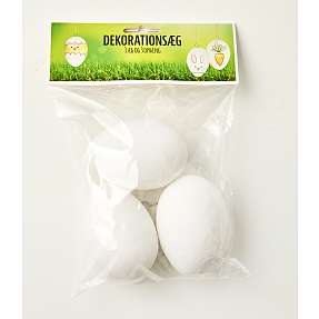 Påske DIY æg til ophæng H: 8 cm 3-pak - hvid