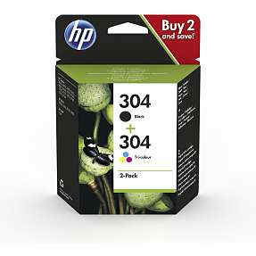 HP Ink 304 blækpatroner i dobbeltpakke - sort/trefarvet