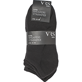 VRS herre 10-pak sneakers strømper str. 39/42 - sort | Køb
