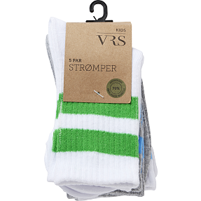 VRS børn 5-pak strømper str. 35/37 - multifarvet