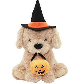 Halloween hund m. græskar