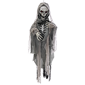 Halloween skelet 170 cm - grå