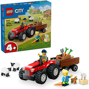 LEGO City Rød traktor med anhænger og får 60461