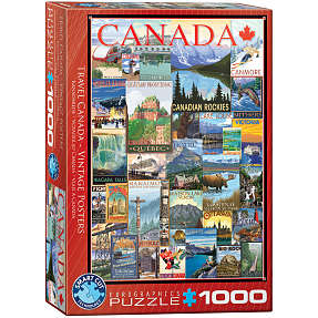Puslespil Travel Canada Vintage Posters - 1000 brikker