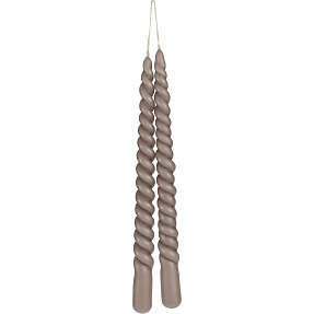 Snoede stagelys 30 cm 2-pak - sandfarvet
