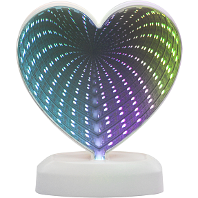 Infinity hjerte bordlampe - multifarvet